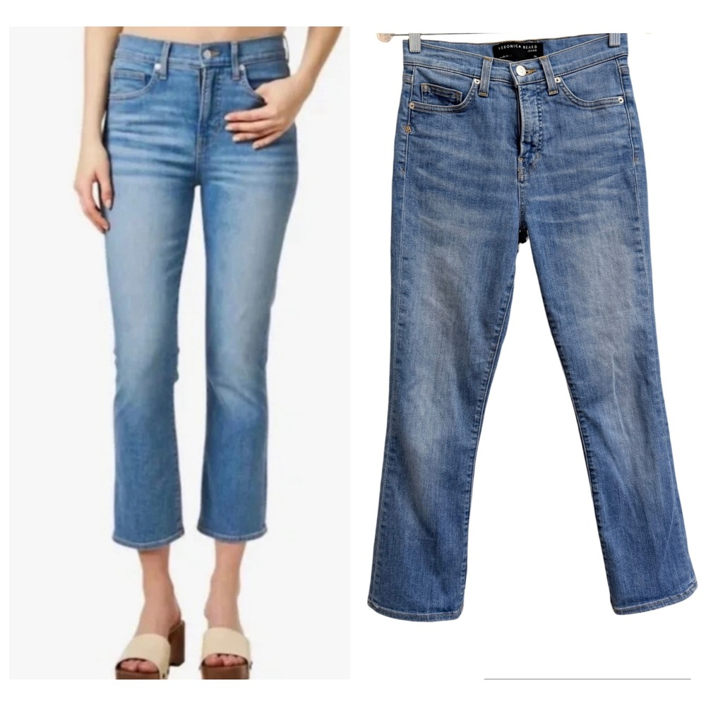 Veronica Beard Carly Kick Flare High Rise Jeans Womens Size 26‎ Lakeshore Wash